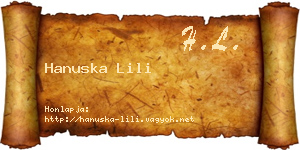 Hanuska Lili névjegykártya